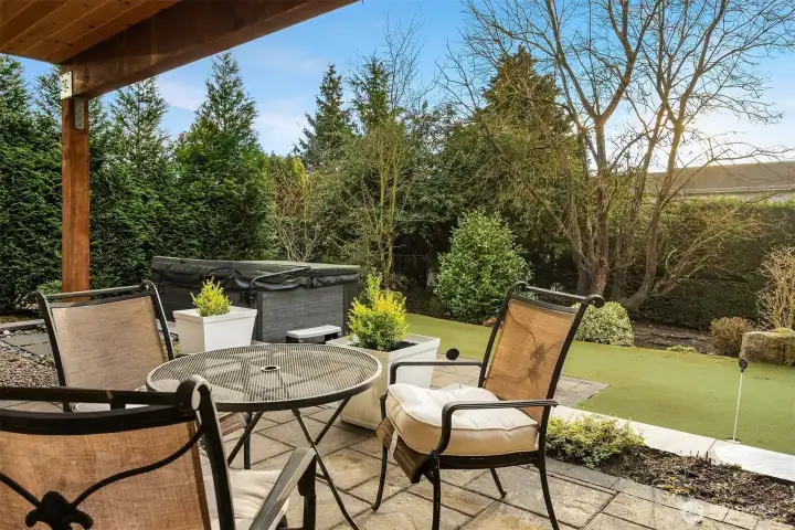 An oversized 'Wellness Spa' (i.e. hot tub) awaits you to soak away tose sore muscles.