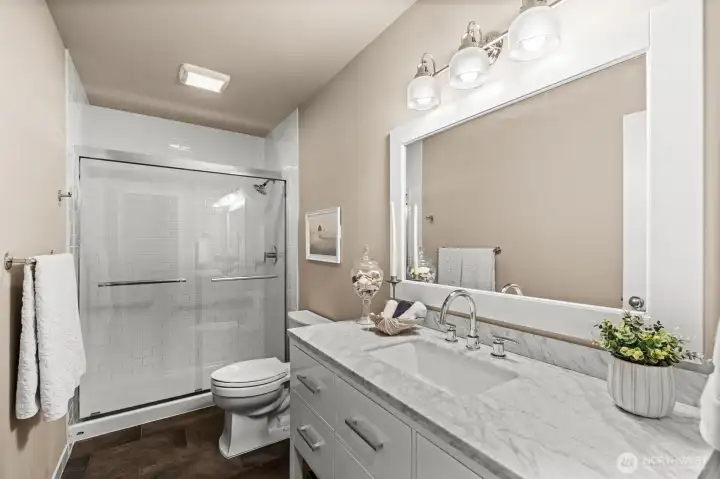 3/4 bathroom on lower level