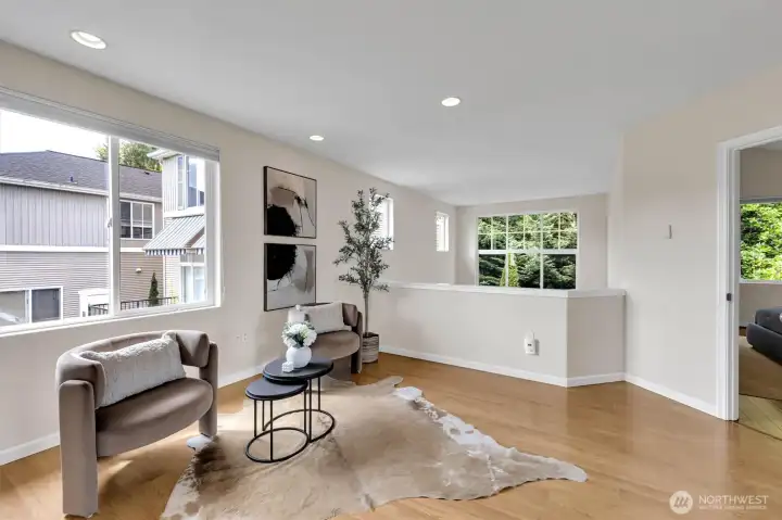 Flex room/Loft overlooks living and dining rooms