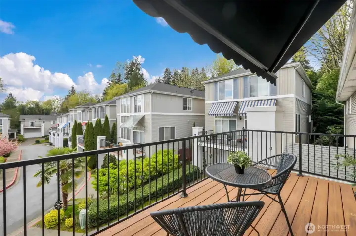 Deck off of secondary bedroom/office has great territorial views