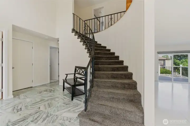 Grand staircase to second floor