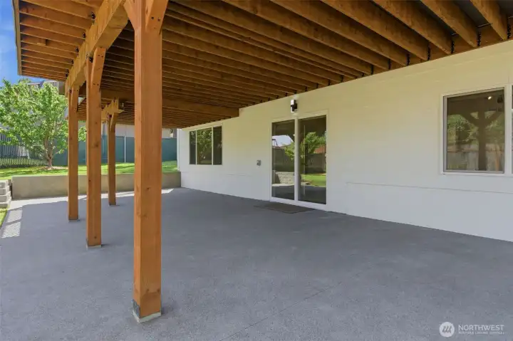 Patio outside basement bedroom