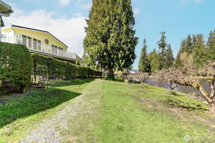 Walkway from home leads directly to trails that follow the ponds.