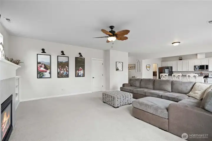 Family room with gas fireplace