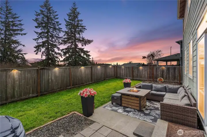 Fully fenced back yard