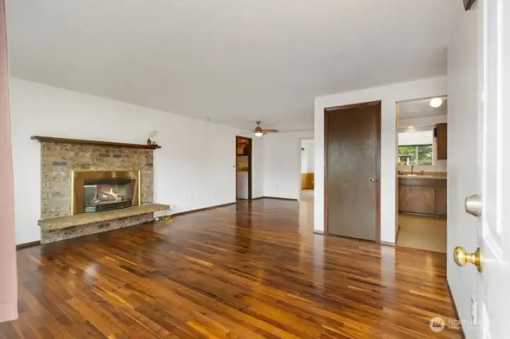 Walnut hardwood floors.