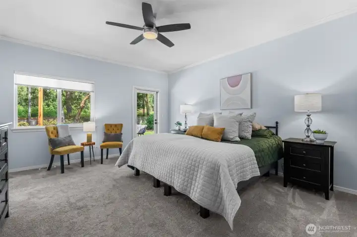 Primary bedroom with access to outside