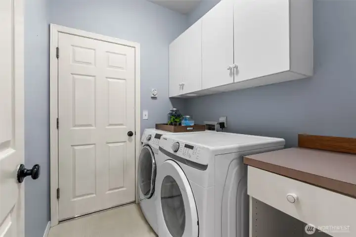 Laundry room off garage