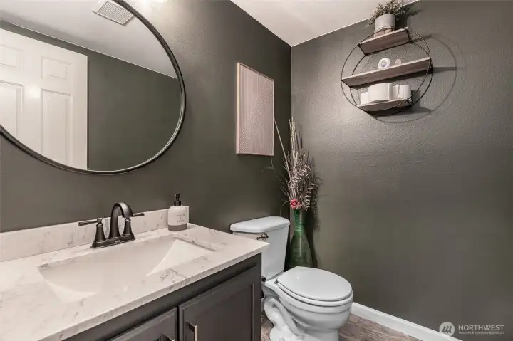 Powder room downstairs!