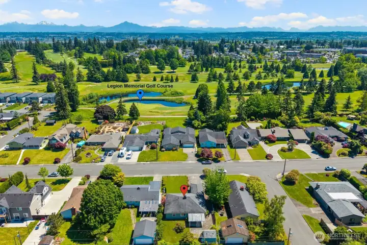 ...in an ideal location across the street from the lush Golf Course of Legion Memorial Park.