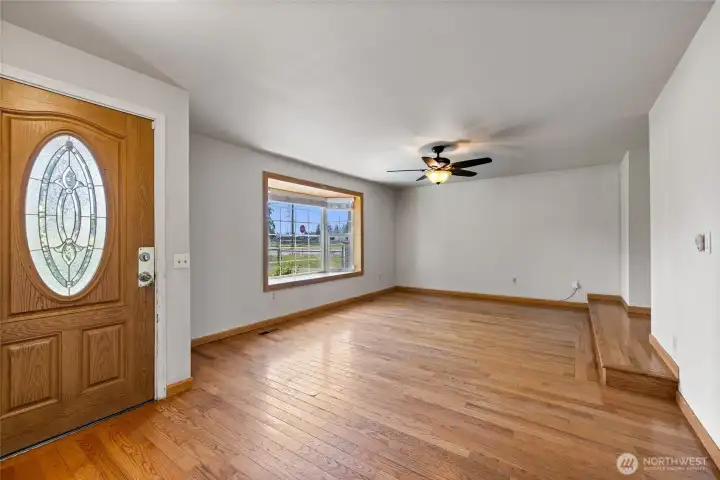 The front entry to the living room
