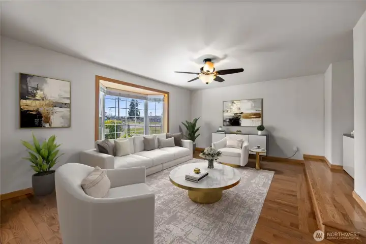 Virtually staged Living Room