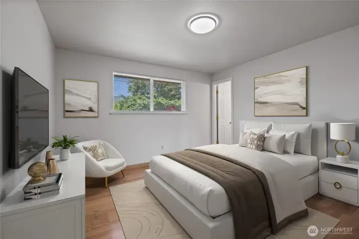 Primary Bed Room, Virtually Stagged
