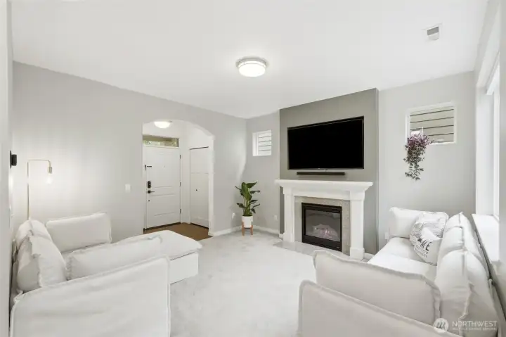 Open sightlines and soaring ceilings create an airy, welcoming atmosphere from the moment you step inside. Open sightlines and soaring ceilings create an airy, welcoming atmosphere from the moment you step inside.