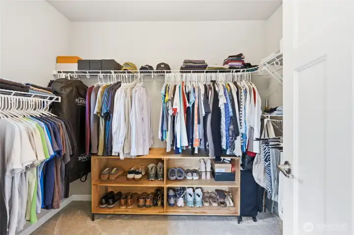 Generous walk-in closet with room for everything. Generous walk-in closet with room for everything.