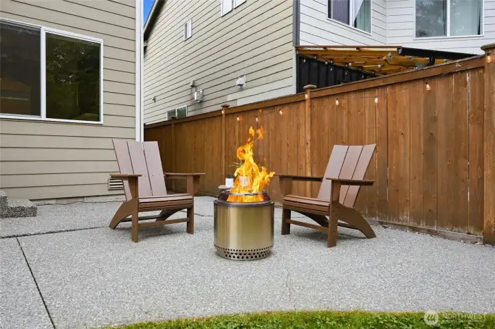 Large aggregate patio has room for all your furniture and friends. Large aggregate patio has room for all your furniture and friends.