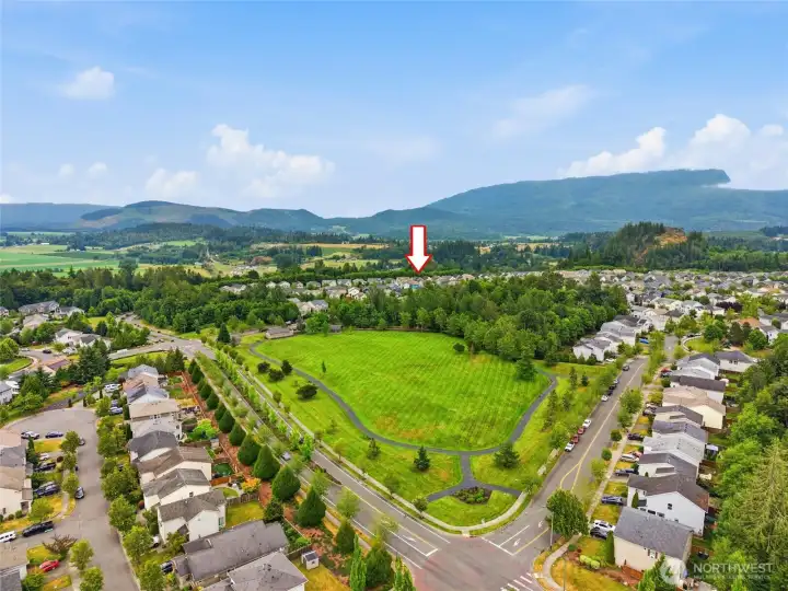 Just steps from one of Skagit Highlands' largest parks with walking trails, playgrounds, and expansive community green space. Just steps from one of Skagit Highlands' largest parks with walking trails, playgrounds, and expansive community green space.