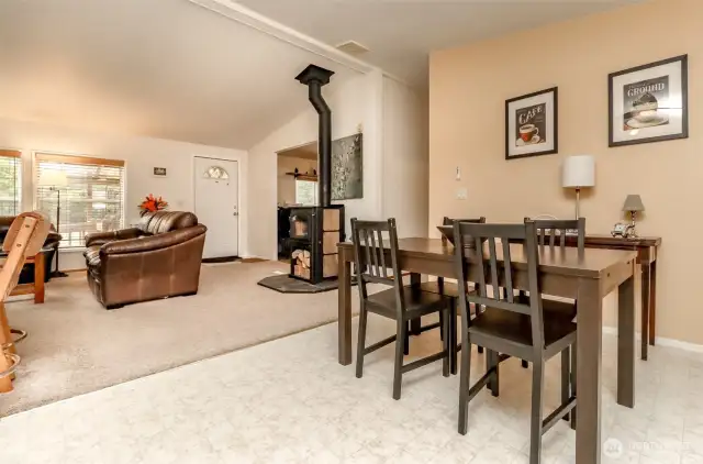 View from kitchen to living room