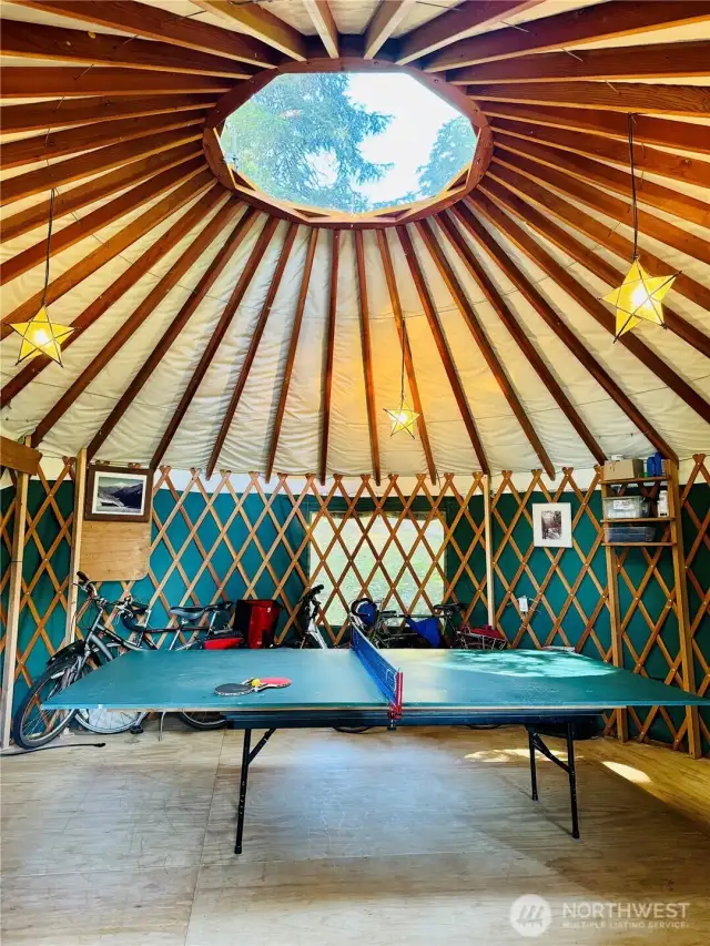 Interior of yurt, perfect for storage or play area