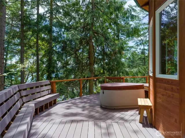 Main house deck and hot tub