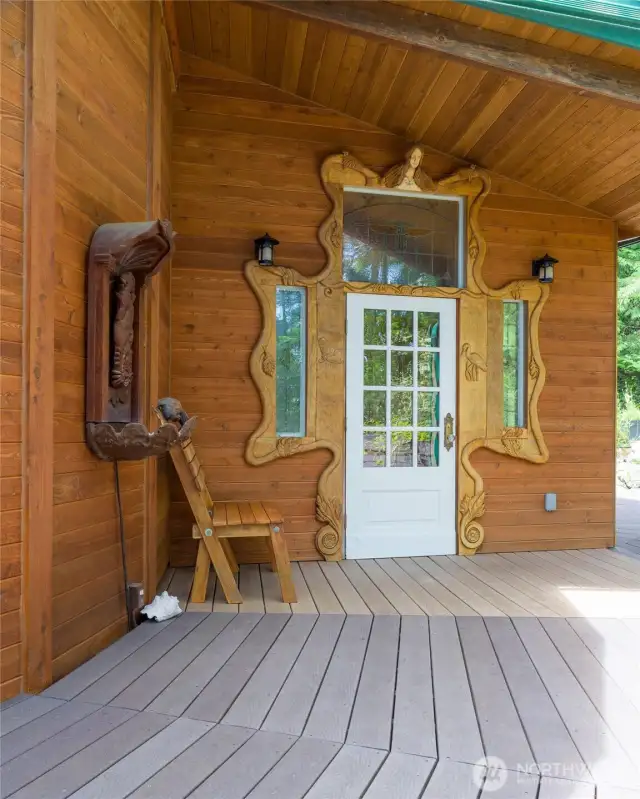Hand-carved entry to main house