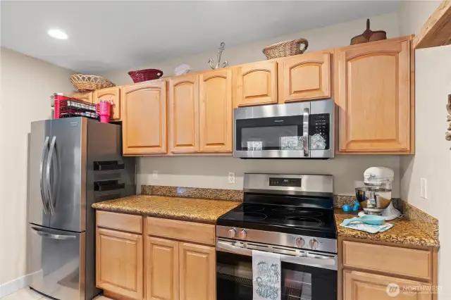Lots of cabinets for storage