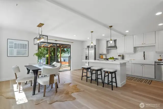 With freshly painted cabinets, the kitchen feels bright, clean, and completely renewed.