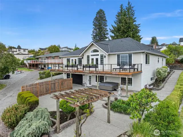 Two levels of views and lush landscaping