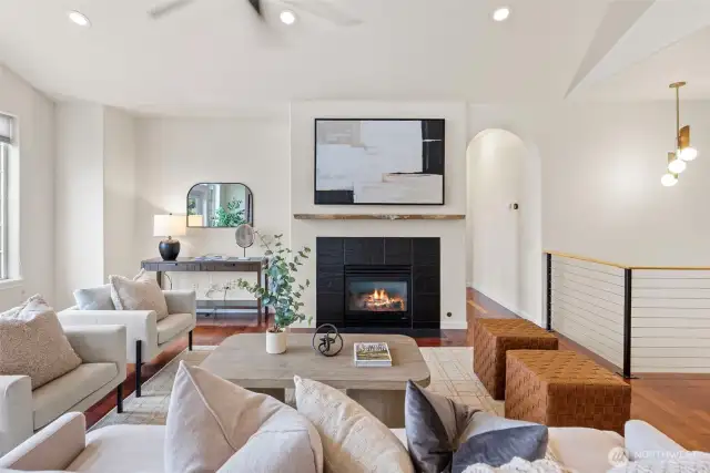 Gas fireplace and tons of room