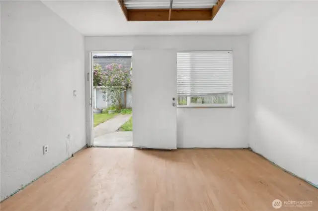 Interior of Finished Shed w/Door and Window.