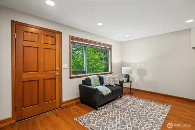 Lower Level Living Space With Access To Backyard