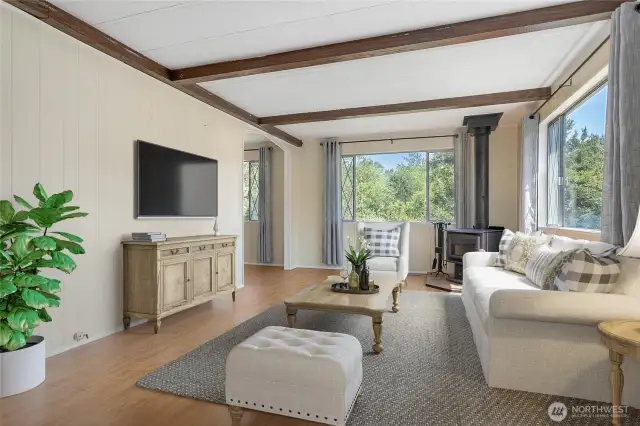 Living Room, virtually staged