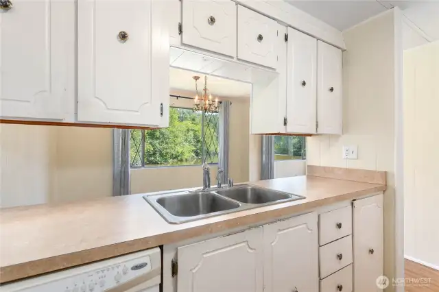 Super usable kitchen, open to dining