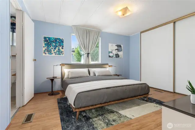 Primary Bedroom, virtually staged
