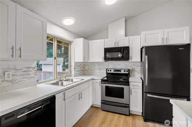 All new white shaker cabinetry