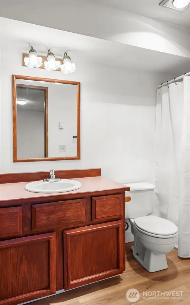 En-suite with new flooring