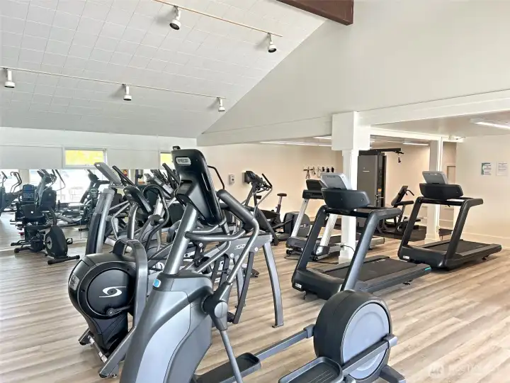 Large fitness facility offers tons of options for members.