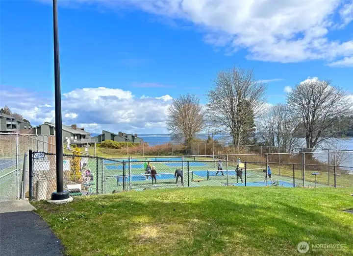 Public pickleball courts are adjacent to the Beach Club.