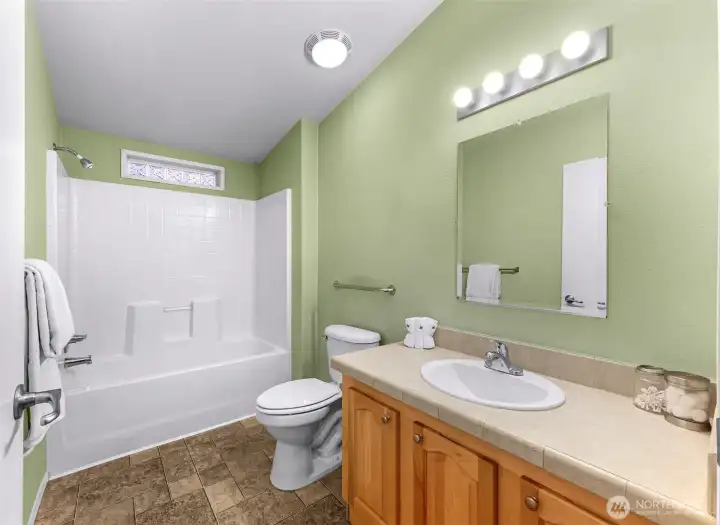 Large second bathroom.