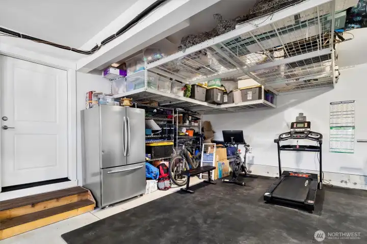Lots of storage in garage (fridge does not convey)