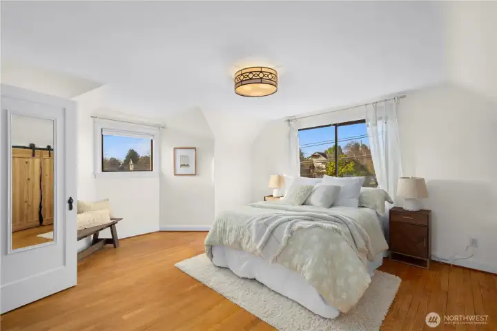 Step upstairs to #2 and #3 bedrooms