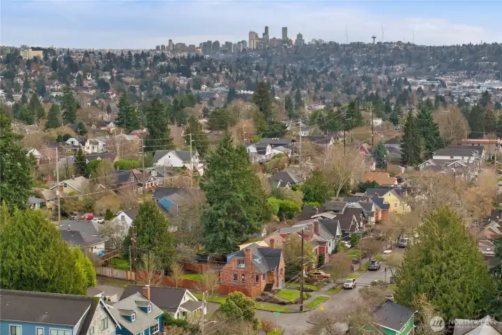 Looking south over Whittier Heights.