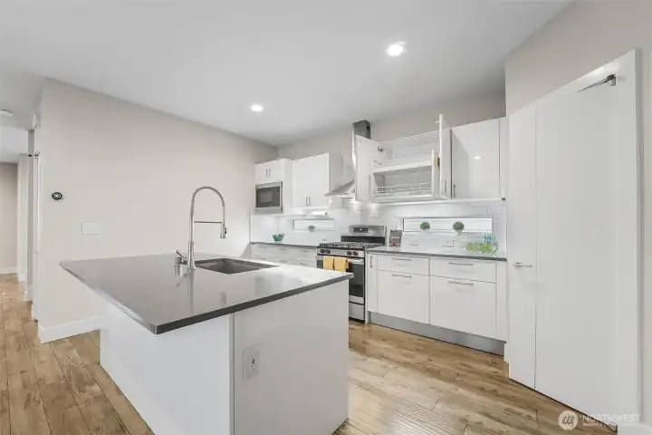 Notice Blum pulldown shelves