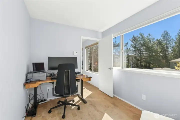 Office flex space, with door for privacy.