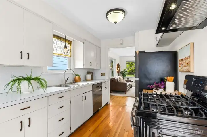 Kitchen with gas stove