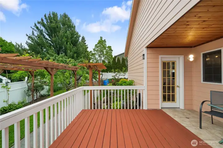 Partially covered deck.