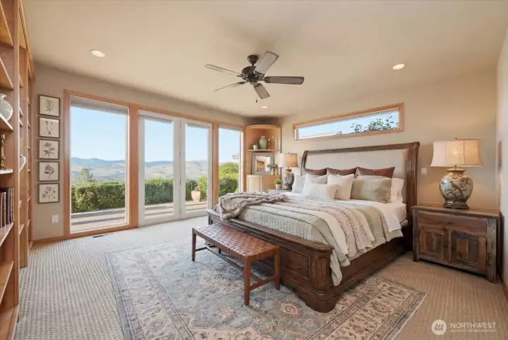 Virtually staged primary bedroom