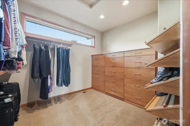 Walk in closet off of primary bedroom