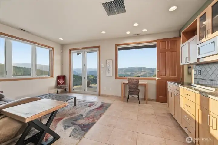 Casita living room and kitchenette