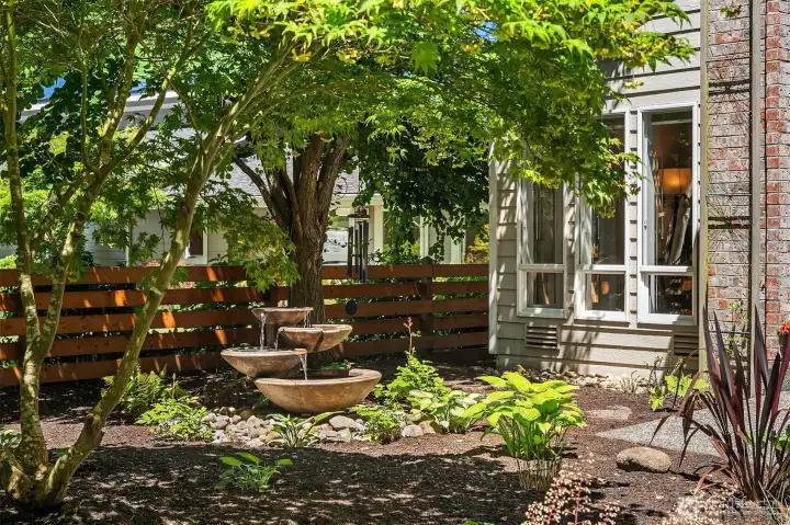 Peaceful Entry with Water Fountain